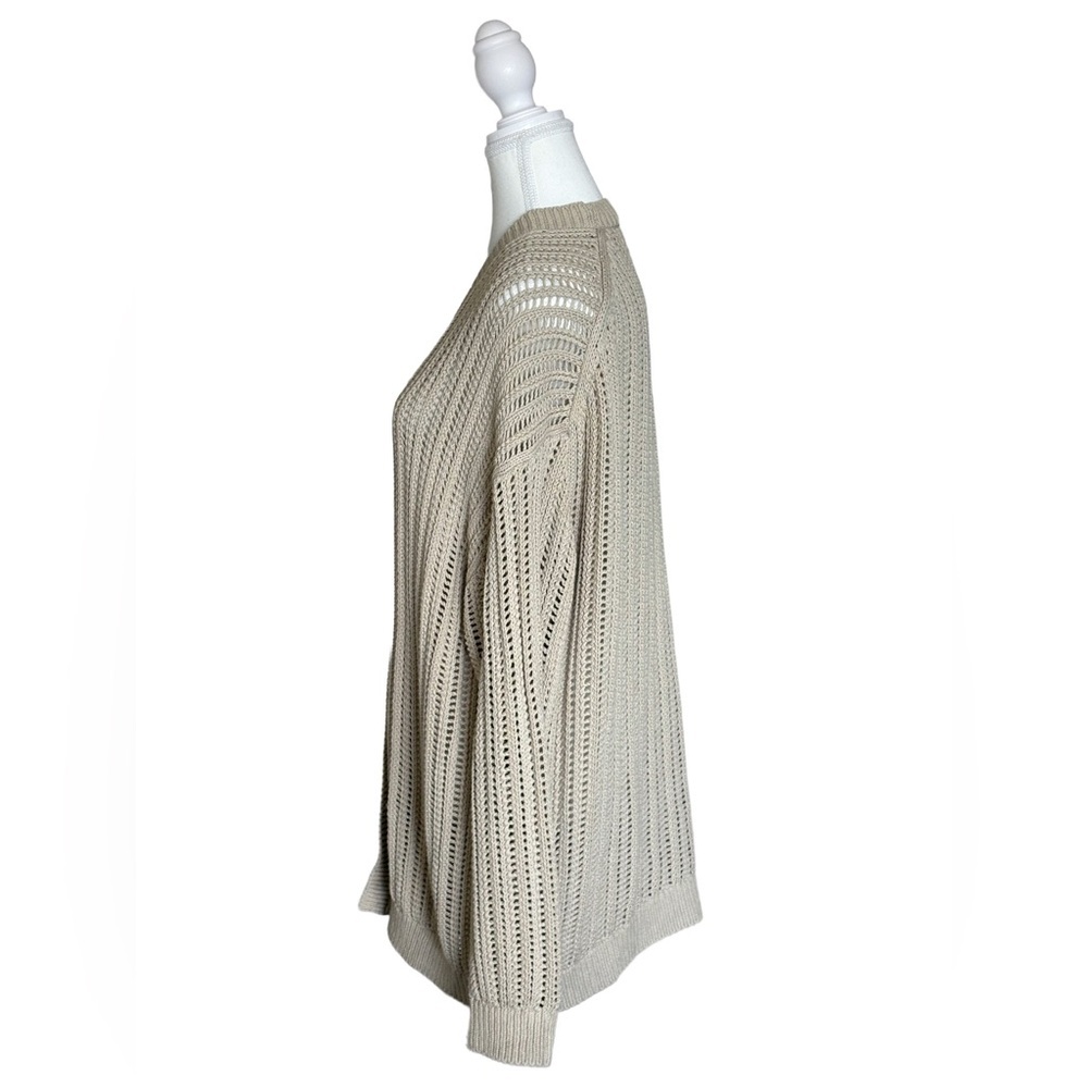 Wilfred Free Open Knit Cotton Cardigan Beige Oversized Chunky Knit Size M - Picture 2 of 5